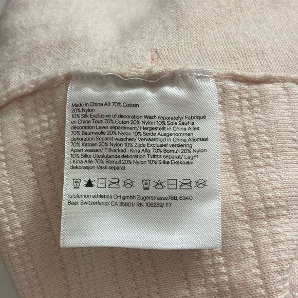Lululemon Find Your Calm Wrap cardigan Chantilly peachy pink cotton silk blend - Picture 10 of 16